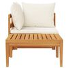 vidaXL Garden Lounge Set Cream White Solid Acacia Wood Medium Durable