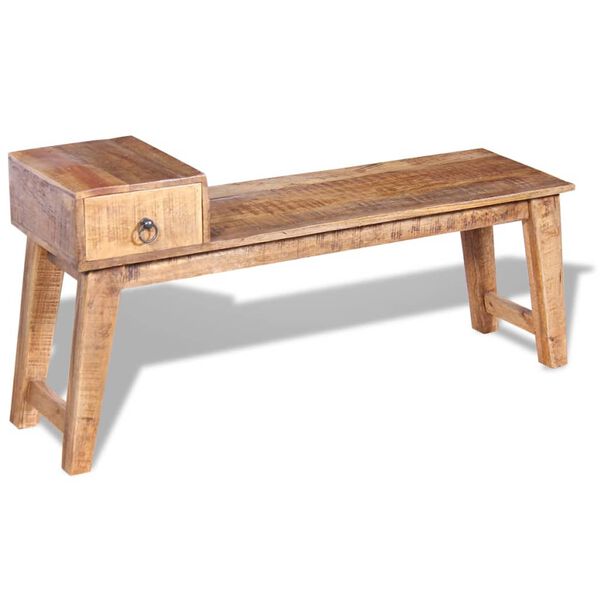 vidaXL Bench Brown Solid Mango Wood Medium Entryway Bench Rectangular
