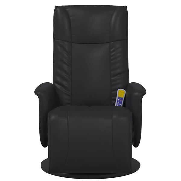 vidaXL Massage Recliner Chair Black Faux leather, metal, plywood Standard