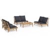 vidaXL Garden Lounge Set Dark Grey, Bamboo Bamboo Medium Modular