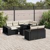 vidaXL Garden Sofa Set Black, Cream White