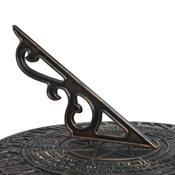 vidaXL Garden Sundial Bronze Plastic Large Decorative Inlays