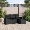 vidaXL Garden Sofa Set Black PE rattan, Powder-Coated Steel, Polyester