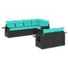 vidaXL Patio Sofa Set Black and Blue
