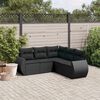 vidaXL Garden Sofa Set Black PE rattan Modular UV-resistant materials