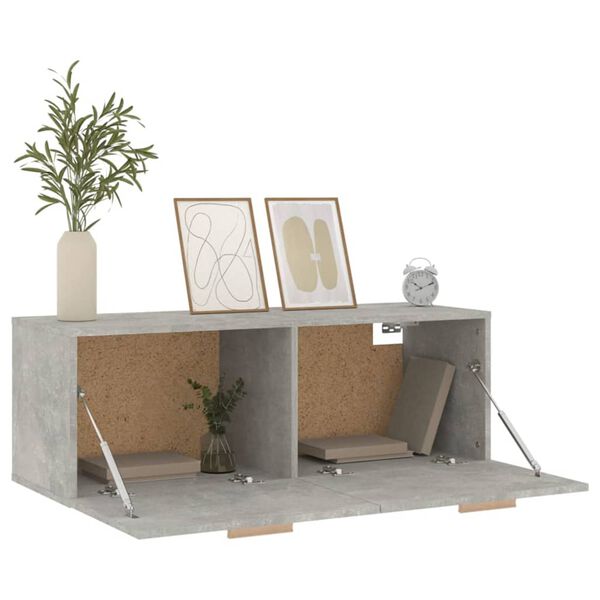 vidaXL Floating Cabinet Concrete grey Engineered wood 39.4 inches wide