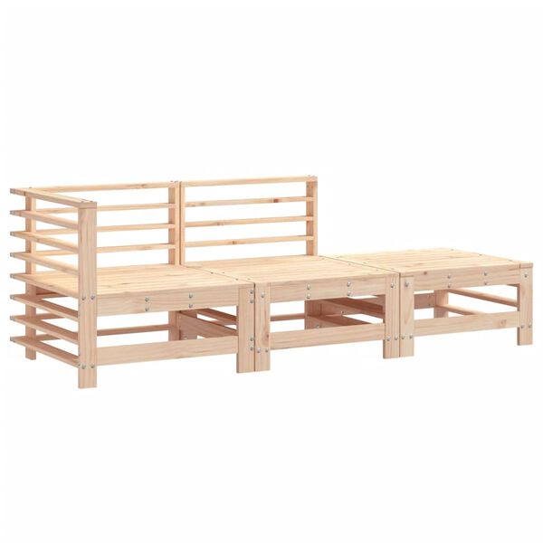 vidaXL Garden Lounge Set Natural Pine Solid Wood Large Modular