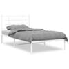 vidaXL Bed Frame White Powder-coated steel Twin Bed Frame Rectangular