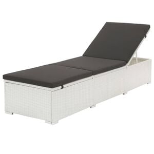 vidaXL Sunlounger Set White and Black PE rattan