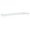 vidaXL Monitor Stand White 39.4"x13.8"x3.1" Tempered Glass and Metal