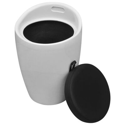 vidaXL Stool White and Black Faux Leather