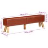 vidaXL Gym Bench Brown Goat leather, solid acacia wood 63 in