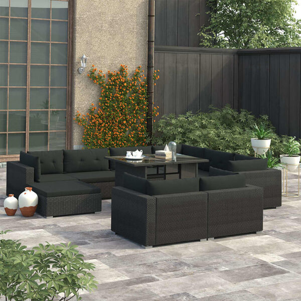 vidaXL Garden Lounge Set Black