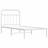 vidaXL Bed Frame White Powder-coated steel Twin Durable Bed Frame