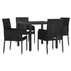 vidaXL Garden Dining Set Black, Cream White