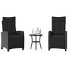 vidaXL Bistro Set Black PE rattan, Powder-coated steel Medium Bistro Set