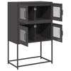 vidaXL Highboard Black Cold-rolled Steel Medium Industrial Highboard