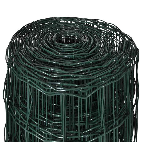 vidaXL Euro Fence Steel 82ftx3.3ft Green