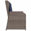 vidaXL Garden Bench with Cushion Gray Poly rattan