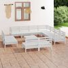 vidaXL Garden Lounge Set White Solid pine wood Large Modular
