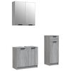 vidaXL Bathroom Furniture Set Grey sonoma Engineered wood, glass Large