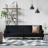 vidaXL Sofa Bed Black Velvet (100% polyester), plywood Standard
