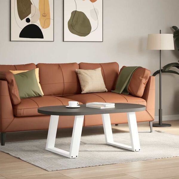 vidaXL Coffee Table Leg White Powder-coated steel Adjustable