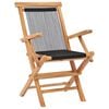 vidaXL Garden Chair Set of 2 Black with wooden frame
