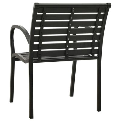 vidaXL Patio Chairs 2 pcs Steel and WPC Black
