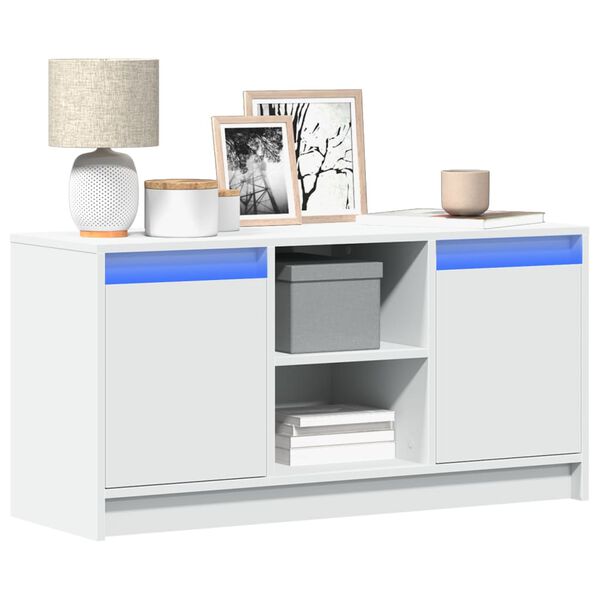 vidaXL TV Cabinet White Engineered Wood Medium TV Cabinet Rectangular