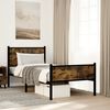 vidaXL Bed Frame Smoked Oak Steel, Engineered Wood Small Single