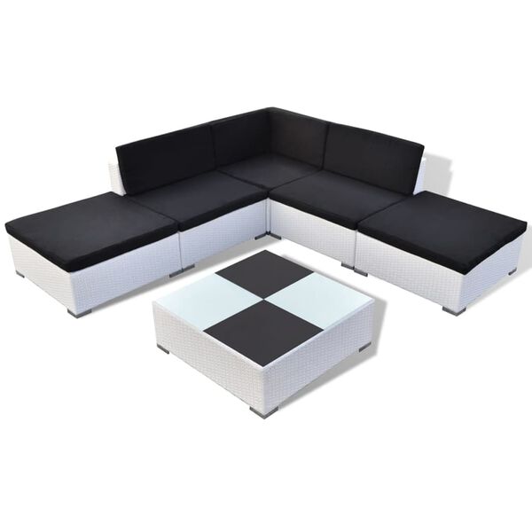 vidaXL Lounge Set White and Black