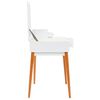vidaXL Dressing Table White and Brown MDF, Glass, Pinewood, Metal Medium