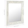 vidaXL Wall Mirror White Wood, glass, engineered wood 19.7 x 23.6 in