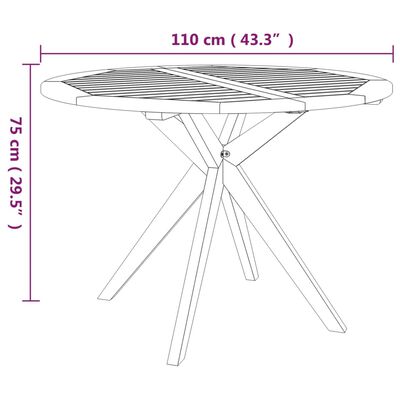 vidaXL 6 Piece Patio Dining Set Solid Wood Acacia