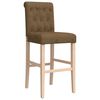 vidaXL Bar Chair Taupe Solid rubber wood, fabric (100% polyester) Tall
