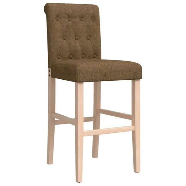 vidaXL Bar Chair Taupe Solid rubber wood, fabric (100% polyester) Tall