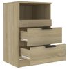 vidaXL Bedside Cabinet Set of 2 Sonoma oak Engineered wood Medium