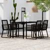 vidaXL Dining Set Black Powder-coated steel, glass, PVC rattan Medium