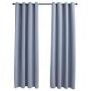 vidaXL Blackout Curtains with Metal Rings 2 pcs Grey 55.1x88.6"