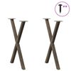 vidaXL Dining Table Legs X-Shaped 2 pcs Natural Steel 19.7x(28.3-28.7)" Steel