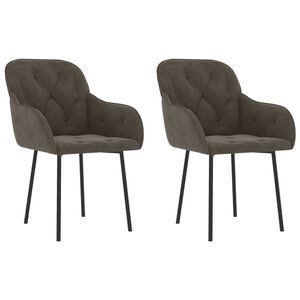 vidaXL Dining Chair Set of 2 Dark Grey