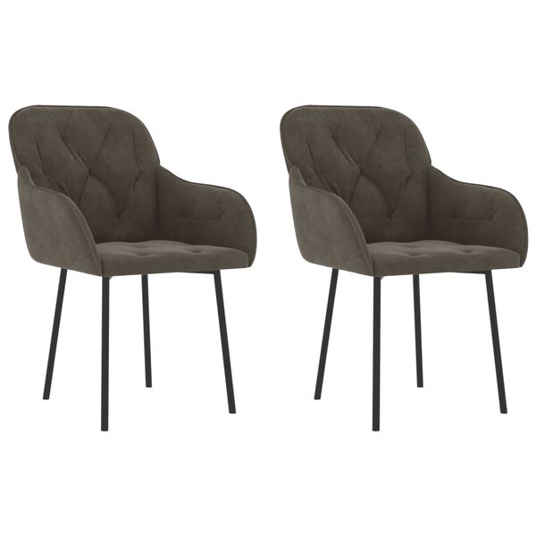 vidaXL Dining Chair Set of 2 Dark Grey