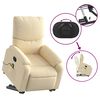 vidaXL Stand Up Massage Recliner Chair Cream Polyester, Metal, Plywood