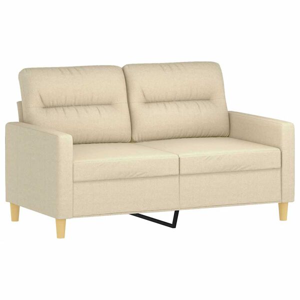 vidaXL Sofa Set Cream 100% polyester, metal, textilene, plywood 2-Seater