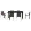 vidaXL Garden Dining Set 7 pcs Brown Poly rattan