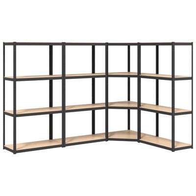 vidaXL 4-Layer Shelves 4 pcs Anthracite Steel&Engineered Wood