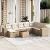 vidaXL Garden Sofa Set Beige Poly Rattan Large Modular Garden Sofa Set