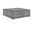 vidaXL Garden Lounge Set Grey PE Rattan, Powder-Coated Steel Modular