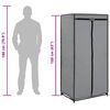 vidaXL Wardrobe Gray Iron, Polyester Medium Collapsible Wardrobe